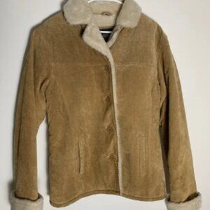Vintage Adler Collection | Tan Genuine Leather Suede Faux Fur Lined Jacket L